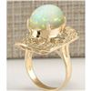 Image 3 : 7.38 CTW Natural Opal And Diamond Ring In 14K Yellow Gold
