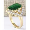 Image 3 : 6.40 CTW Natural Emerald And Diamond Ring In 14k Yellow Gold