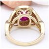 Image 3 : 2.85 CTW Natural Ruby 18K Solid Yellow Gold Diamond Ring
