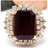 Image 2 : 9.35 CTW Natural Tourmaline 18K Solid Rose Gold Diamond Ring