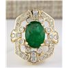 Image 1 : 6.00 CTW Natural Emerald And Diamond Ring In 14k Yellow Gold