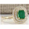 Image 2 : 1.96 CTW Natural Colombian Emerald And Diamond Ring In 14K Yellow Gold