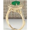 Image 3 : 1.96 CTW Natural Colombian Emerald And Diamond Ring In 14K Yellow Gold
