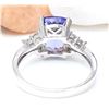 Image 3 : 3.49 CTW Natural Tanzanite 18K Solid White Gold Diamond Ring