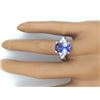Image 5 : 3.49 CTW Natural Tanzanite 18K Solid White Gold Diamond Ring