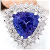 Image 1 : 8.23 CTW Natural Tanzanite 14K Solid White Gold Diamond Ring