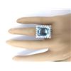 Image 5 : 12.99 CTW Natural Aquamarine 14K Solid White Gold Diamond Ring