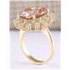 Image 3 : 8.65 CTW Natural Morganite And Diamond Ring In 18K Solid Yellow Gold