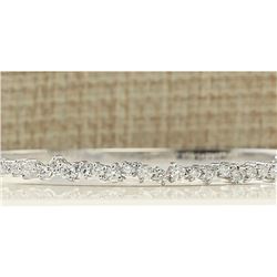 1.60 CTW Natural Diamond Bracelet In 18K Solid White Gold