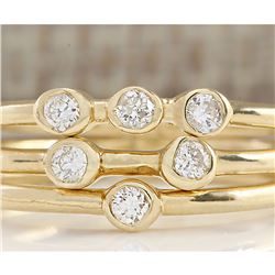 0.24 CTW Trio Diamond Ring In 18K Yellow Gold