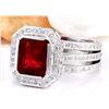 Image 2 : 5.50 CTW Natural Rubelite 14K Solid White Gold Diamond Ring