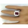 Image 5 : 5.50 CTW Natural Rubelite 14K Solid White Gold Diamond Ring