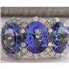 Image 1 : 7.38 CTW Natural Tanzanite And Diamond Ring 14K Solid Yellow Gold