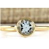 Image 1 : 1.00 CTW Natural Aquamarine Ring In 18K Yellow Gold