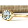 Image 2 : 1.00 CTW Natural Aquamarine Ring In 18K Yellow Gold