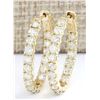 Image 1 : 3.20 CTW Natural Diamond Hoop Earrings 18K Solid Yellow Gold
