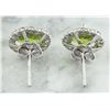 Image 4 : 3.65 CTW Peridot 18K White Gold Diamond Earrings