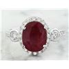 Image 1 : 3.00 CTW Ruby 18K White Gold Diamond Ring