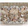 Image 1 : 8.23 CTW Natural Peach Morganite And Diamond Ring In 14K Solid White Gold