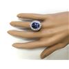 Image 4 : 10.11 CTW Natural Blue Tanzanite And Diamond Ring In 18K White Gold