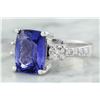 Image 2 : 5.40 CTW Tanzanite 14K White Gold Diamond Ring