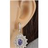 Image 3 : 5.50 CTW Natural Tanzanite And Diamond Earrings 18K Solid White Gold