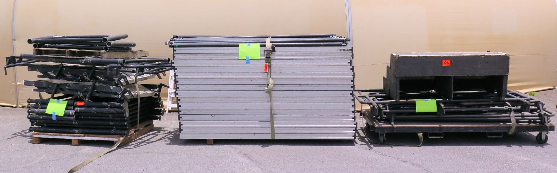 Pallet Risers Rails Qty 3 Pallets Stage Sections, Metal Pole Connectors & Rails, & Riser ...