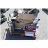 Image 8 : Pallet w/ Metal 2 Drawer File Cabinet, Fire Extinguisher, Misc Cables, etc