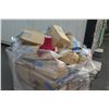 Image 8 : Pallet Multiple Boxes Drinking Glasses, Votive Holders, Tarps, Lamp Shade, etc