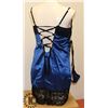Image 2 : BLUE WITH BLACK LACE WOMENS ADULT SLEEPWEAR