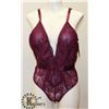 Image 1 : PURPLE LACE WOMENS ONE PIECE ADULT SLEEPWEAR