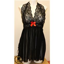 WOMENS BLACK WITH RED BOX ADULT SLEEPWEAR