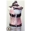 Image 2 : PINK WITH BLACK LACE CORSET SIZE XL