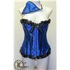 Image 1 : BLUE WITH BLACK TRIM CORSET