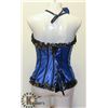 Image 2 : BLUE WITH BLACK TRIM CORSET