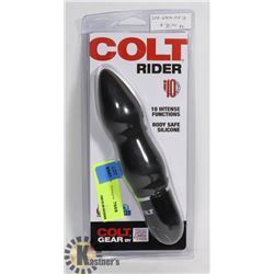COLT RIDER BLACK SILICONE VIBRATOR W/ 10 INTENSE