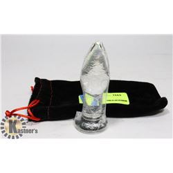 4" GLASS BUTT PLUG IN VELVET SLEEVE CASE