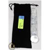 Image 1 : 7.5" GLASS TEXTURED DILDO  IN VELVET SLEEVE CASE.
