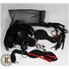 Image 1 : 8PC  BLACK BONDAGE SET IN SHEER BLACK BAG