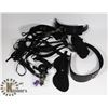 Image 1 : 7PC  BLACK BONDAGE SET IN SHEER BLACK BAG