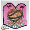 Image 1 : WOMENS BUSTIER: PINK  "PAIN, POISON, PLEASURE"