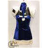 Image 1 : WOMENS ADULT ROYAL BLUE INTIMATE SANTA 3PC COSTUME