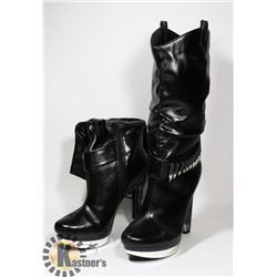 HIGHEST HEEL COLLECTION WOMENS BLACK HANDGUN