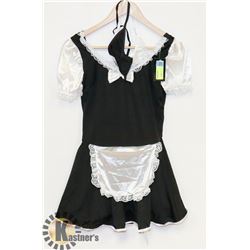 PEEKABOO 3PC WOMENS INTIMATE COSTUME; BLACK &