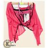 Image 1 : PEEKABOO 3PC WOMENS HOT PINK & BLACK SHEER W/ LACE