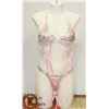 Image 1 : PEEKABOO 2PC WOMENS SILVER & BABY PINK LACE UP