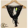 Image 1 : PEEKABOO 1PC WOMENS BLACK LACE & STRAPPED INTIMATE