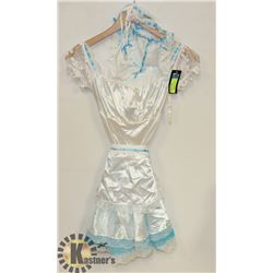 PEEKABOO 6PC WOMENS ADULT COSTUME; WHITE & BABY