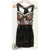 Image 1 : PEEKABOO 1PC WOMENS METALLIC GREY & BLACK COCKTAIL