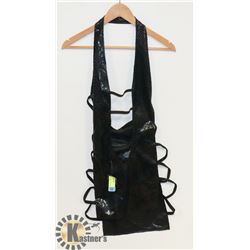 PEEKABOO 1PC WOMENS BLACK/ FISHNET ADULT COCKTAIL